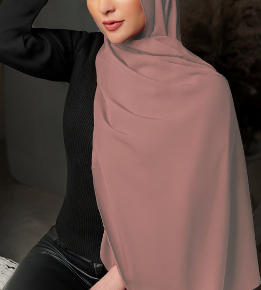 Plain Chiffon -  Tea Pink